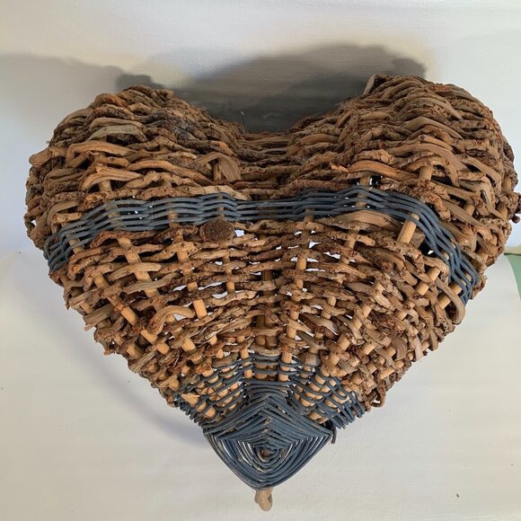 VTG Buttocks Basket Egg Gathering Hand Woven Primitive Rustic Gods Eye Large 16" - Picture 7 of 16